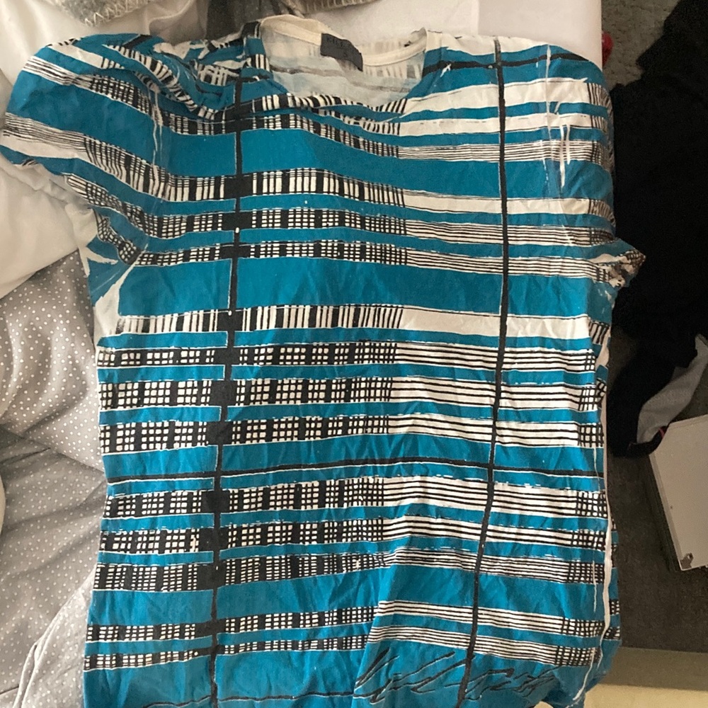 Kill City Men's Striped Short Sleeve Tee - Blue and Black